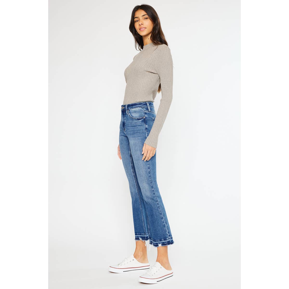 *KANCAN HIGH RISE CROP BOOTCUT MEDIUM WASH