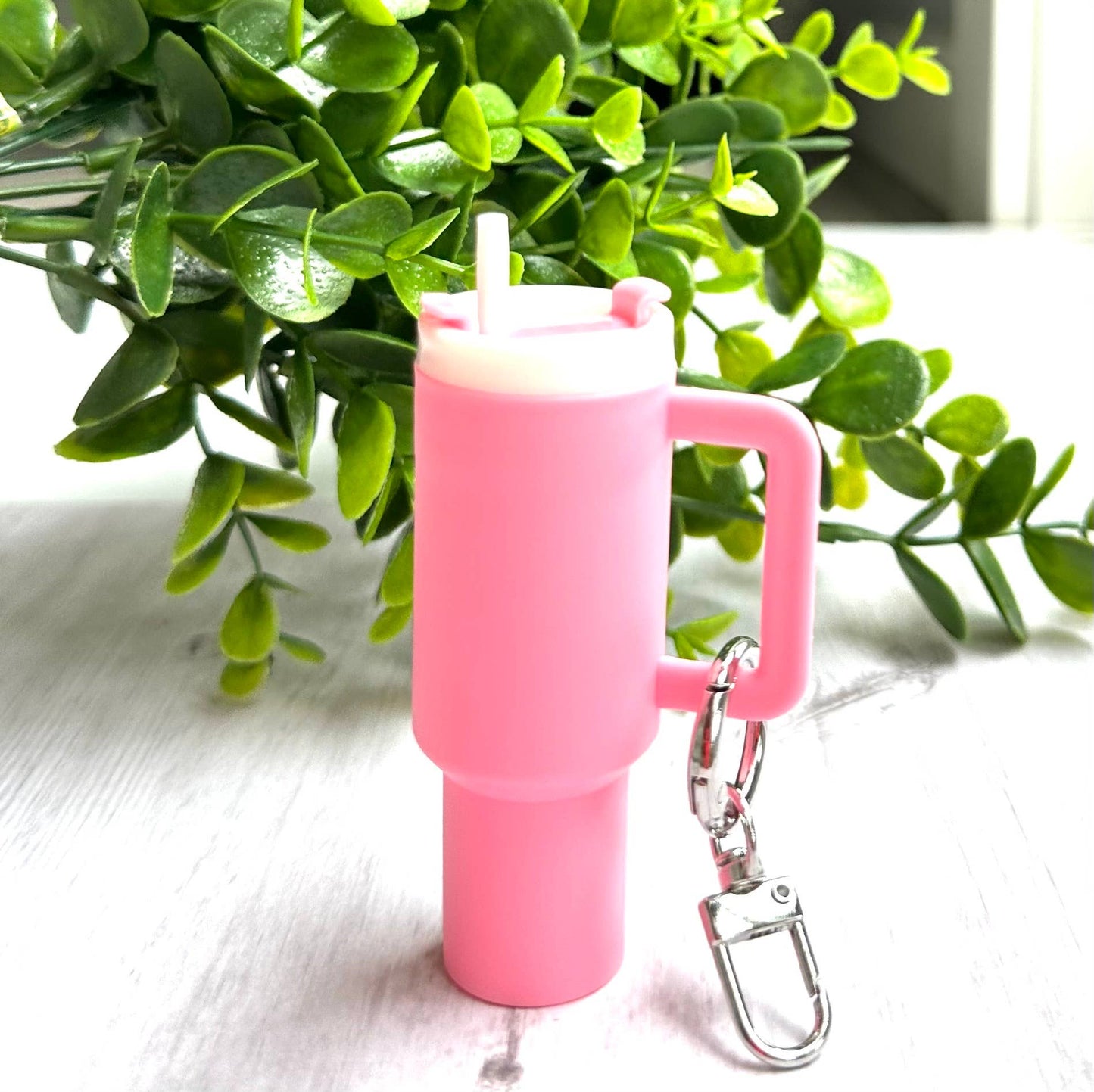 *Mini Tumbler Keychain Carry Storage Container Pink