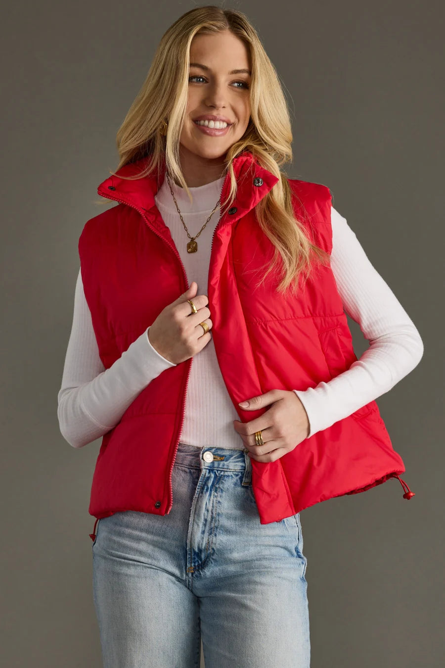 Classic Red Puffer Vest