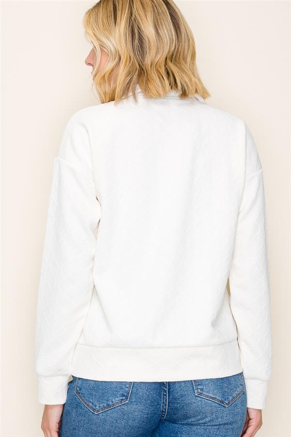 HALF ZIP PULLOVER - IVORY