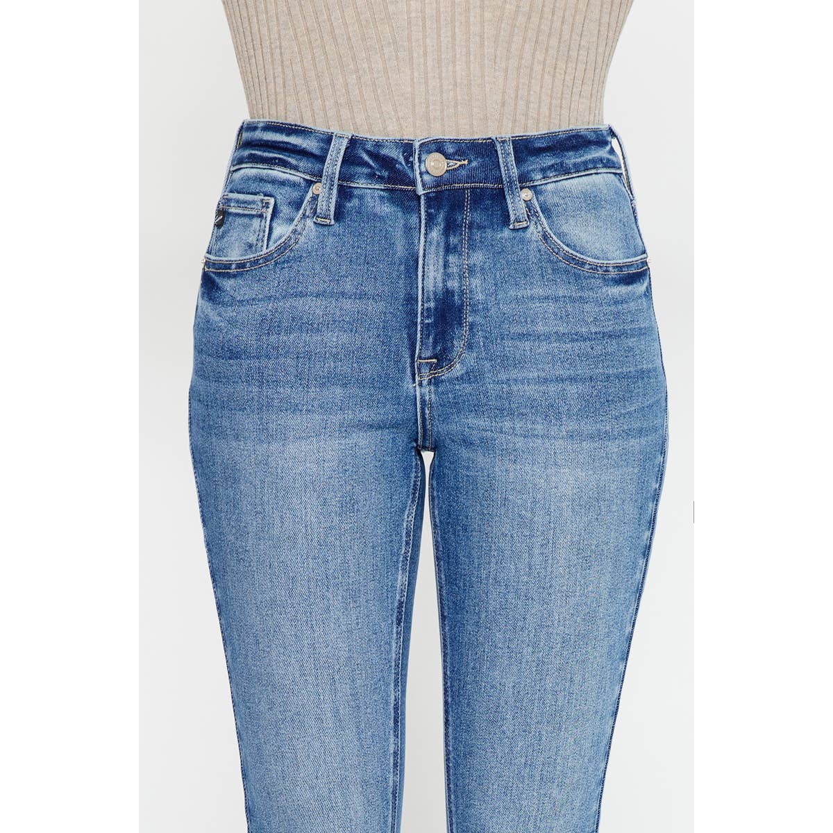 *KANCAN HIGH RISE CROP BOOTCUT MEDIUM WASH