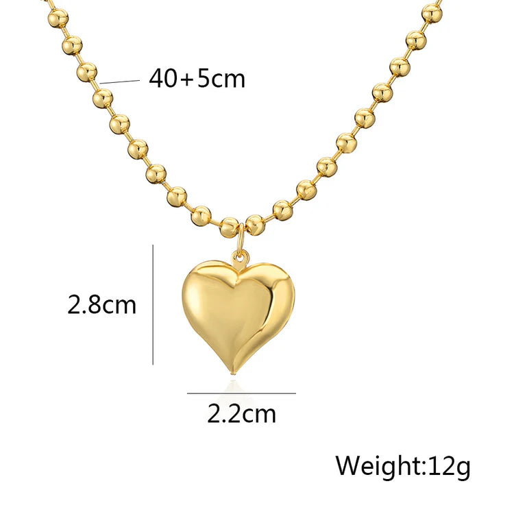 *HEART BEADED NECKLACE