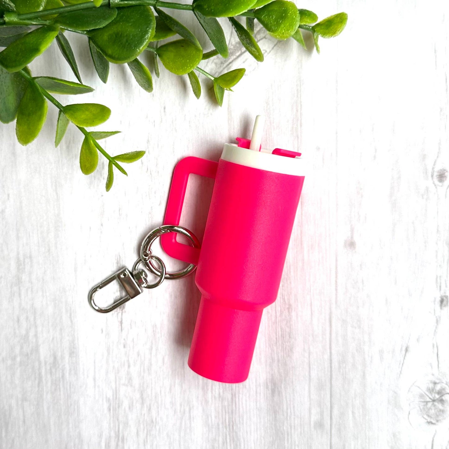 *Mini Tumbler Keychain Carry Storage Container Hot Pink