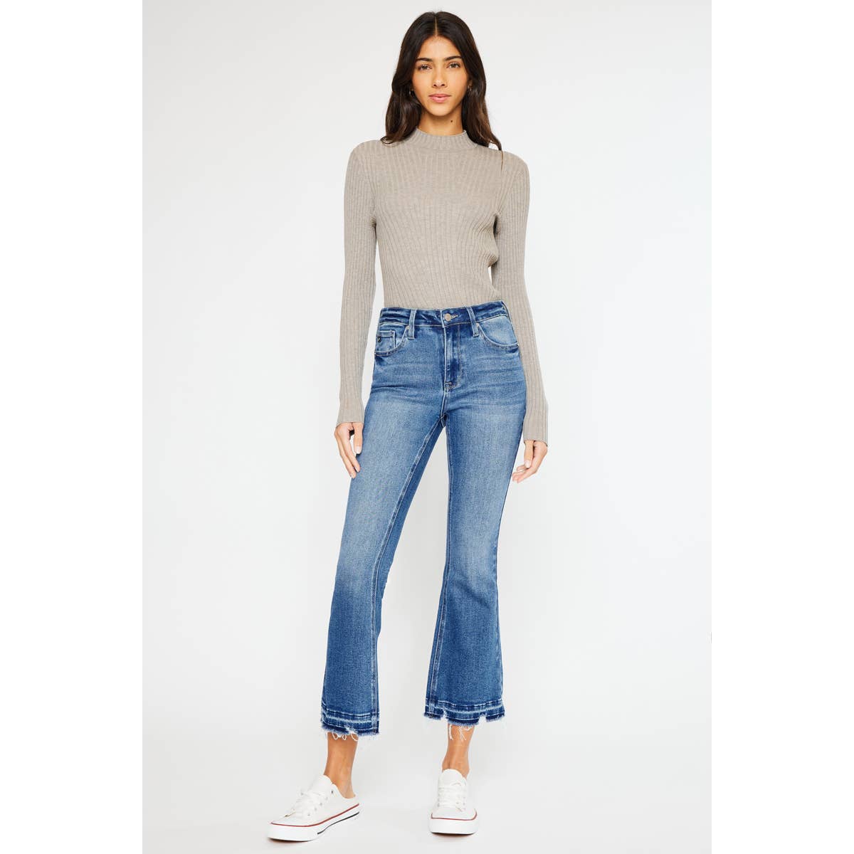 *KANCAN HIGH RISE CROP BOOTCUT MEDIUM WASH