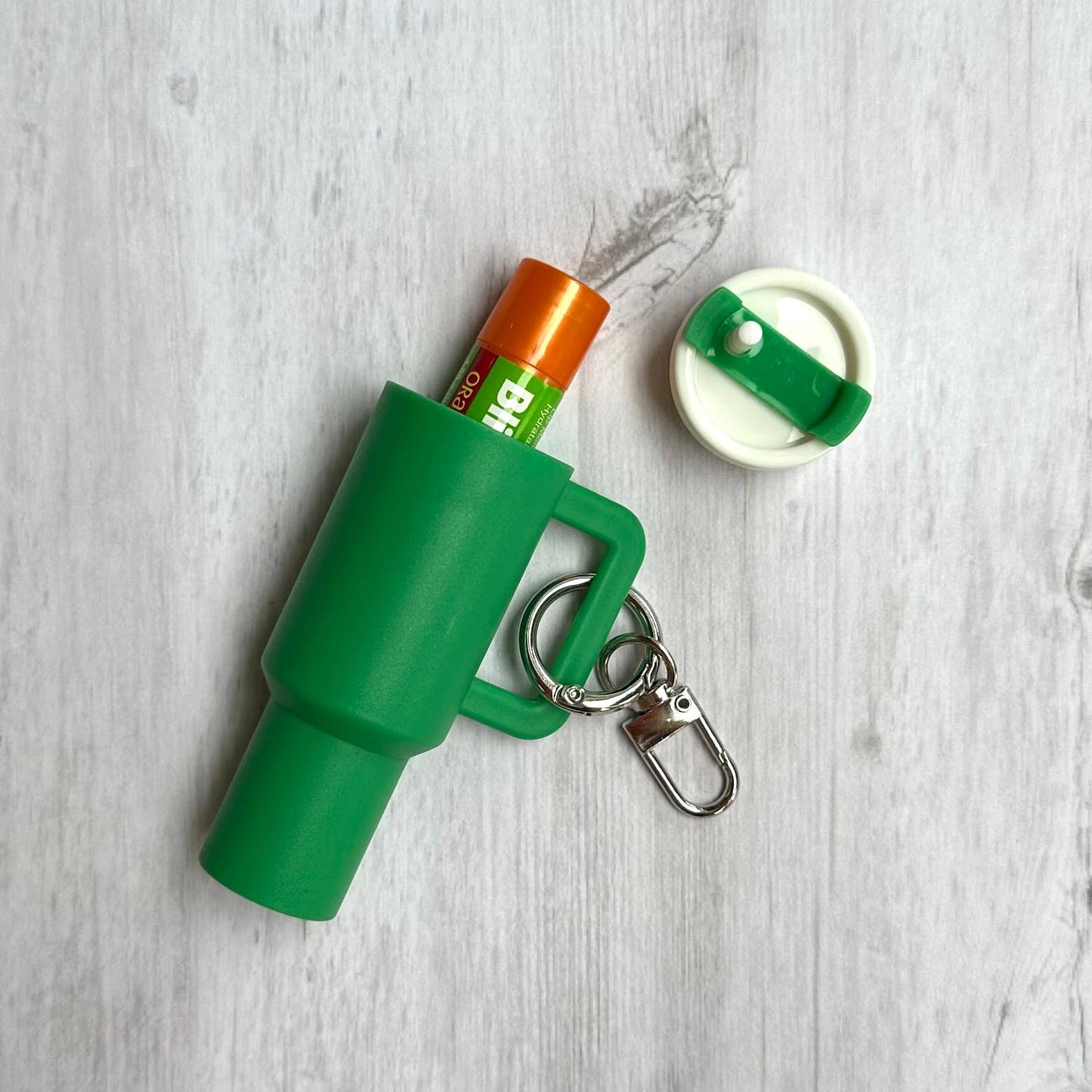 *Mini Tumbler Keychain Carry Storage Container Green