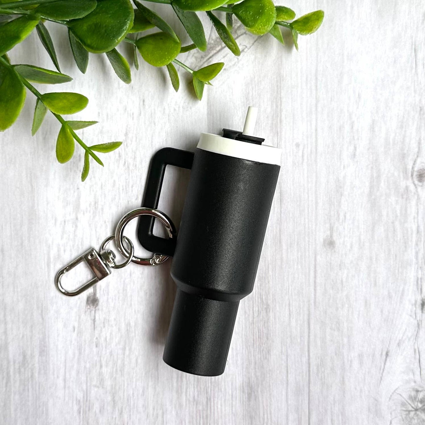 *Mini Tumbler Keychain Carry Storage Container Black