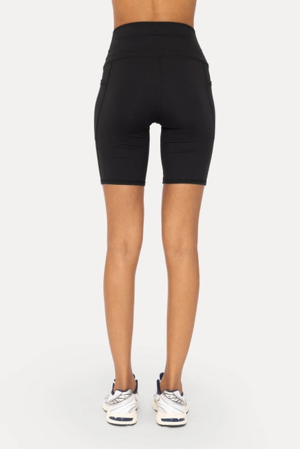 *Tapered Band Essential Biker Shorts - BLACK