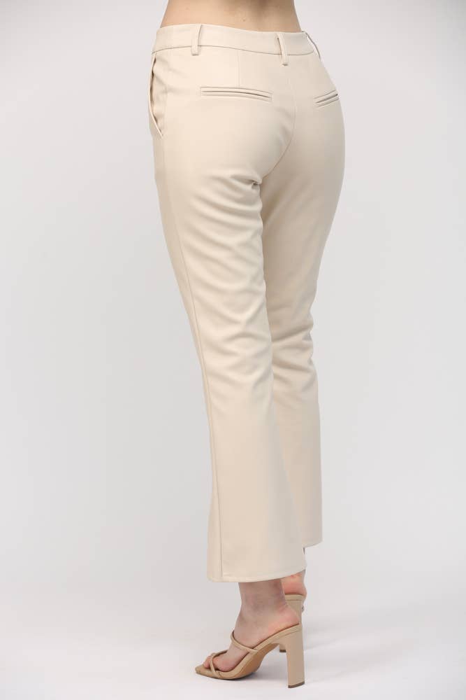 *FAUX LEATHER FLARE PANTS FP65004