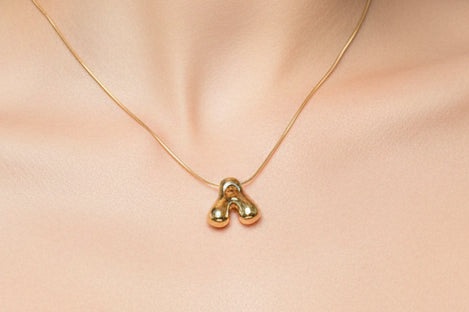 *INITIAL WATER DROP NECKLACE -Gold
