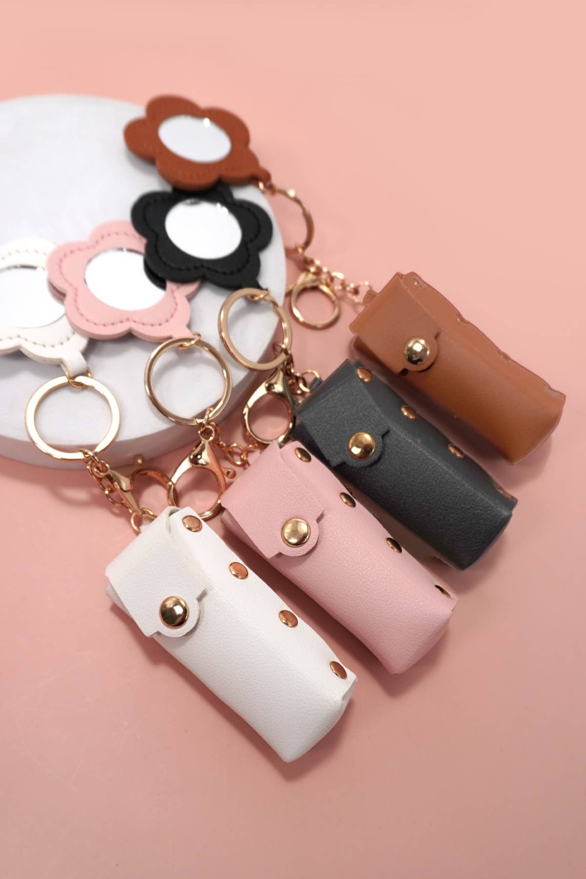 *VEGAN LEATHER LIP BAG CHARM KEYCHAINS