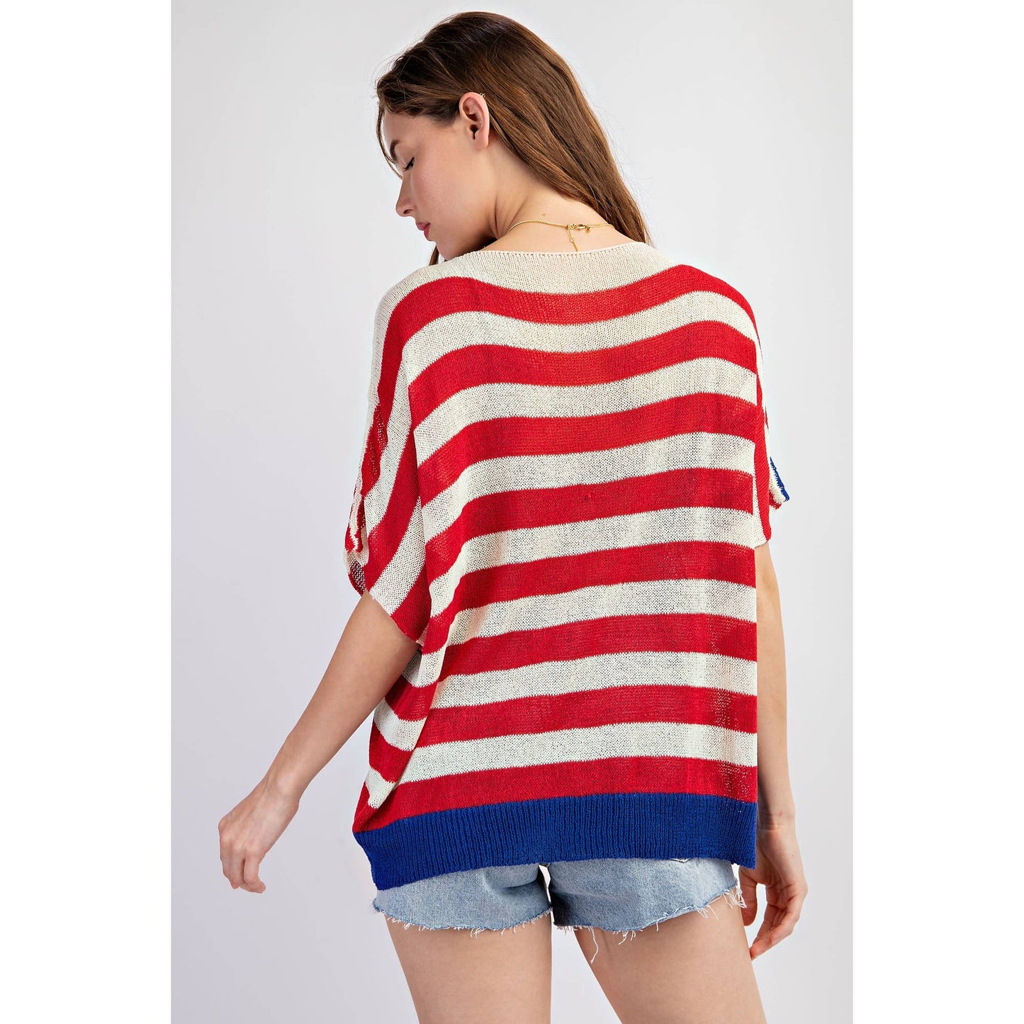 *AMERICAN FLAG SLEEVELESS LIGHT WEIGHT KNIT SWEATER