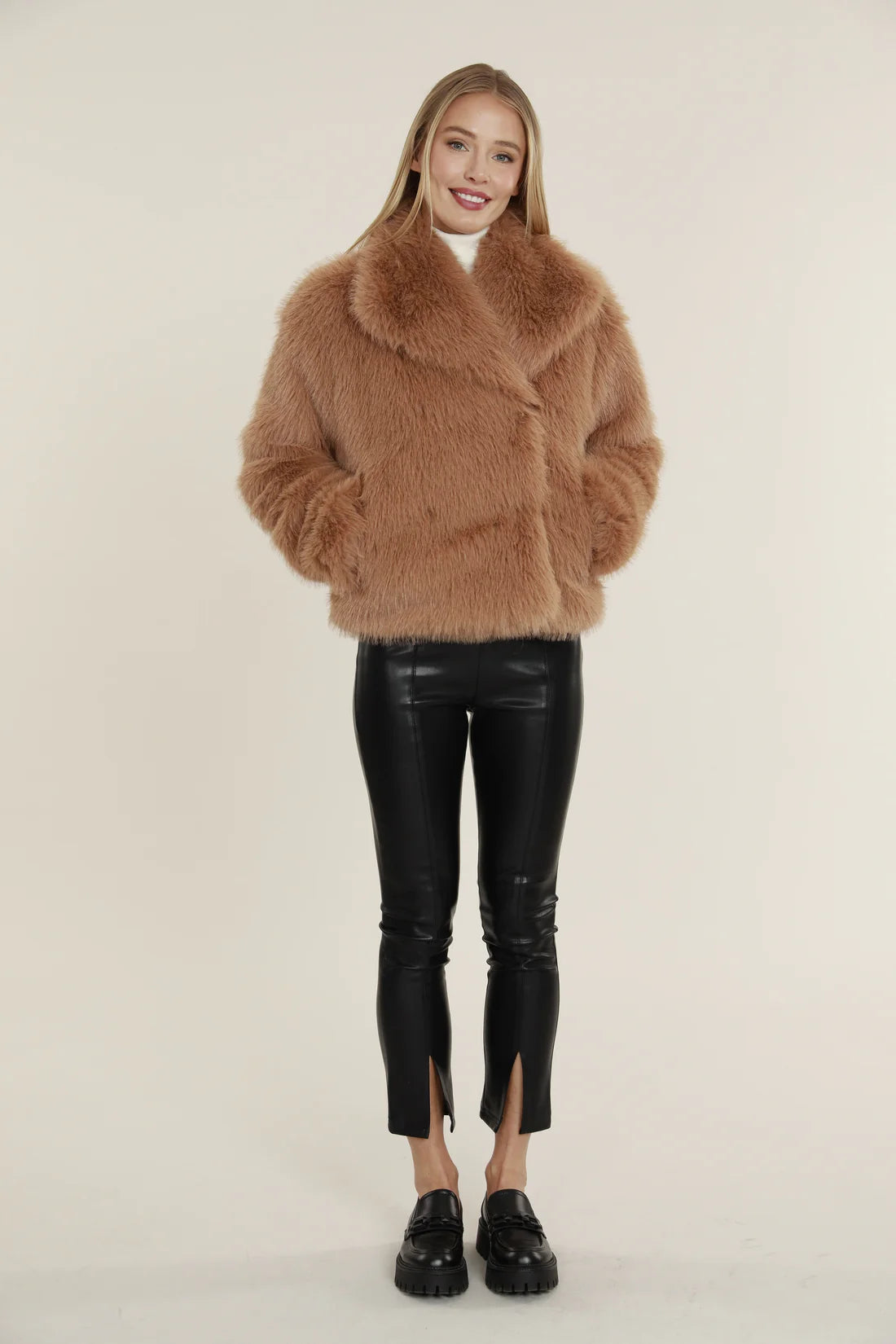 *Faux Fur Camel Jacket