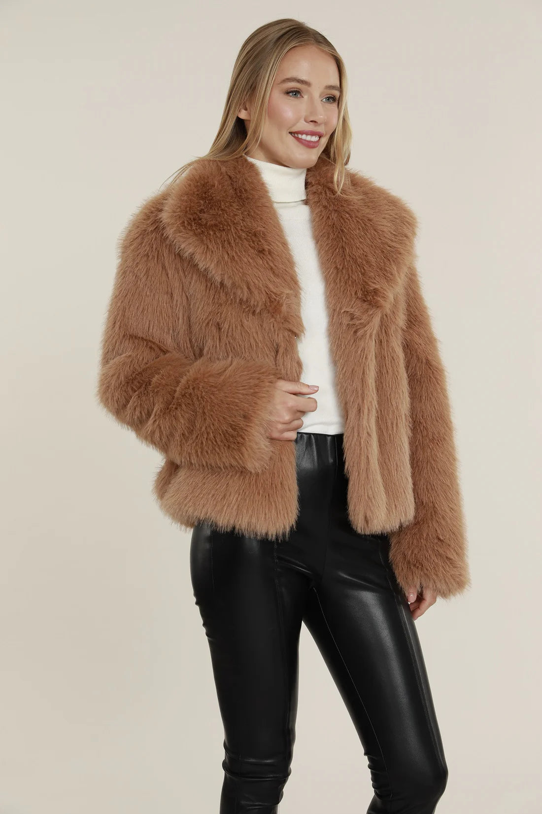 *Faux Fur Camel Jacket
