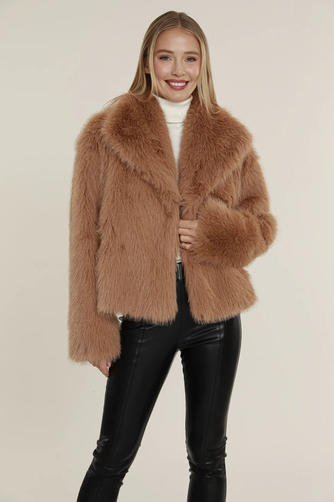 *Faux Fur Camel Jacket