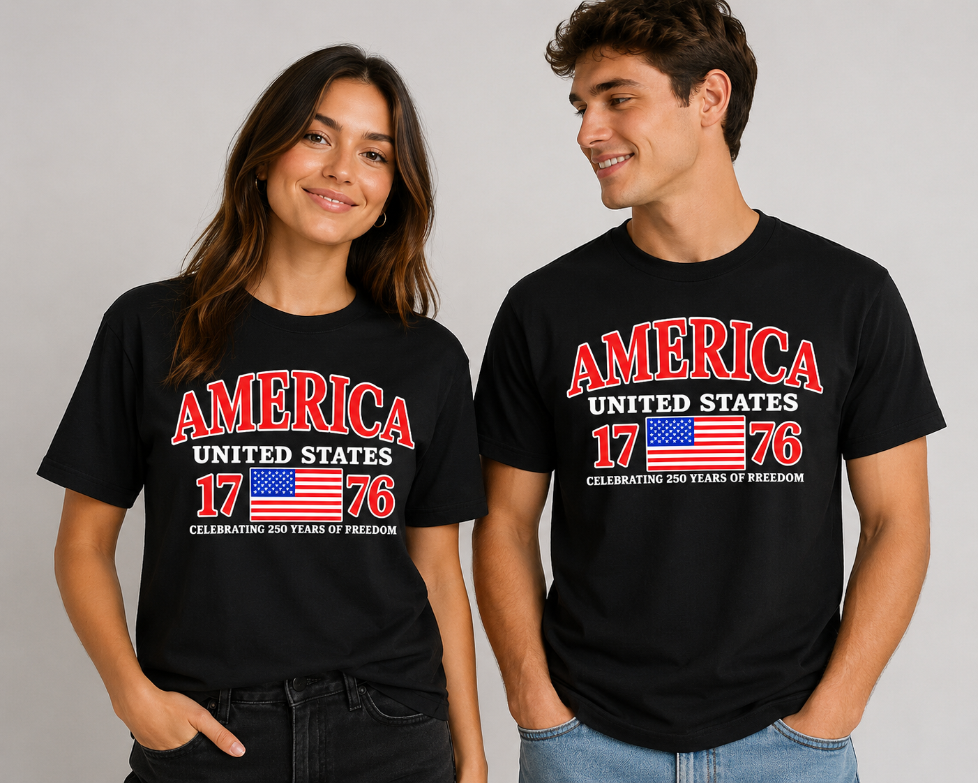 American Flag Black Tee