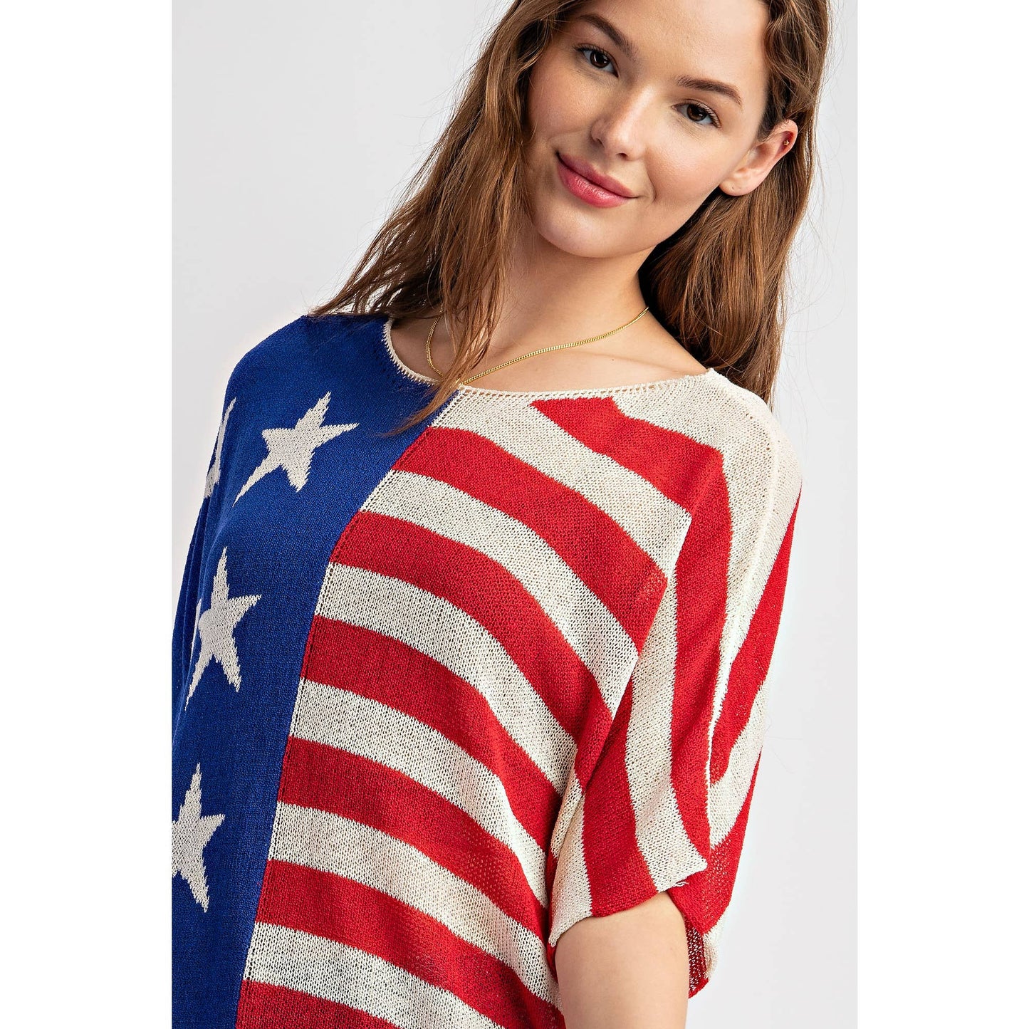 *AMERICAN FLAG SLEEVELESS LIGHT WEIGHT KNIT SWEATER