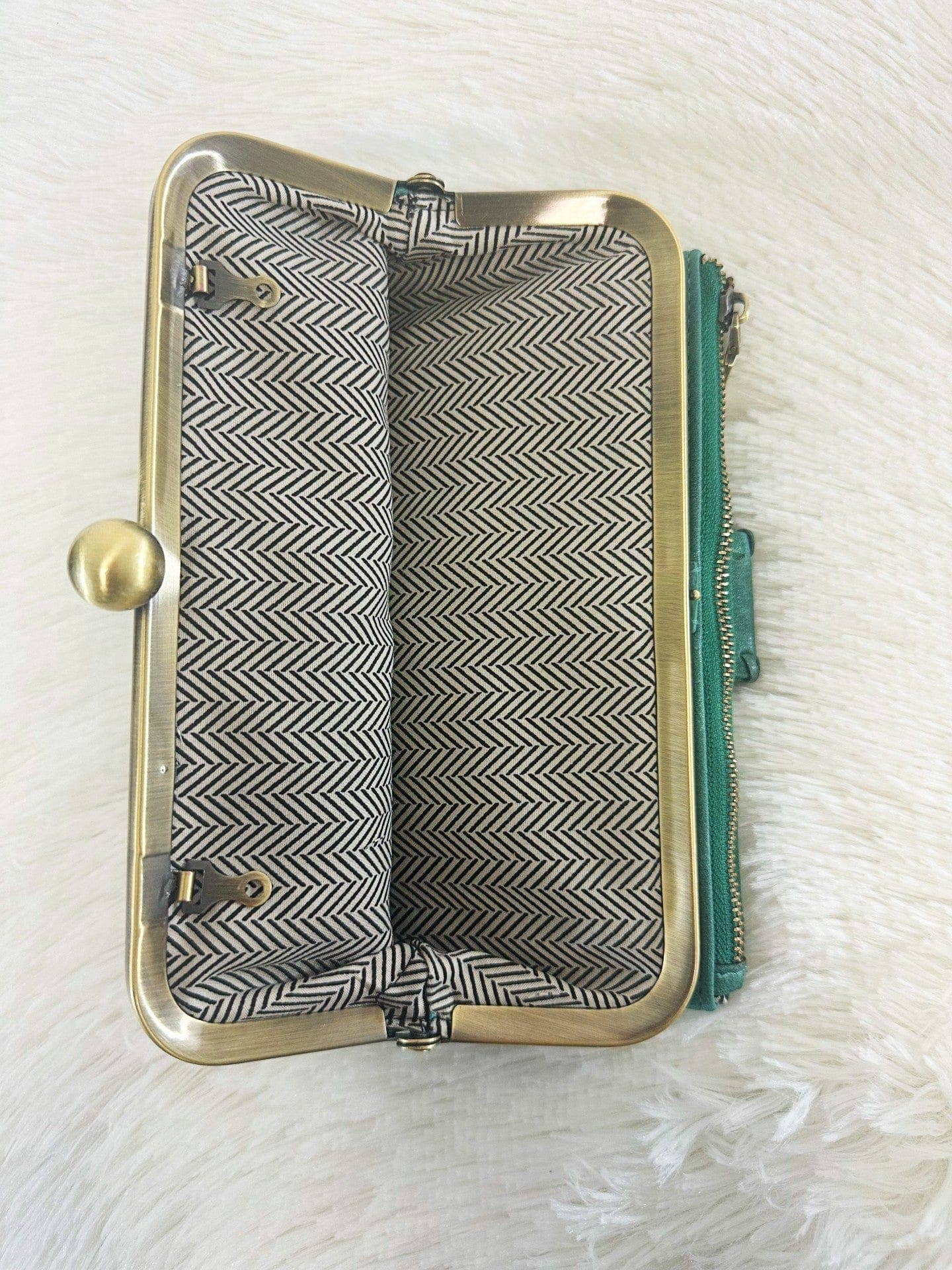 *BP207 Grace Crossbody Clutch Wallet - Pearl Emerald
