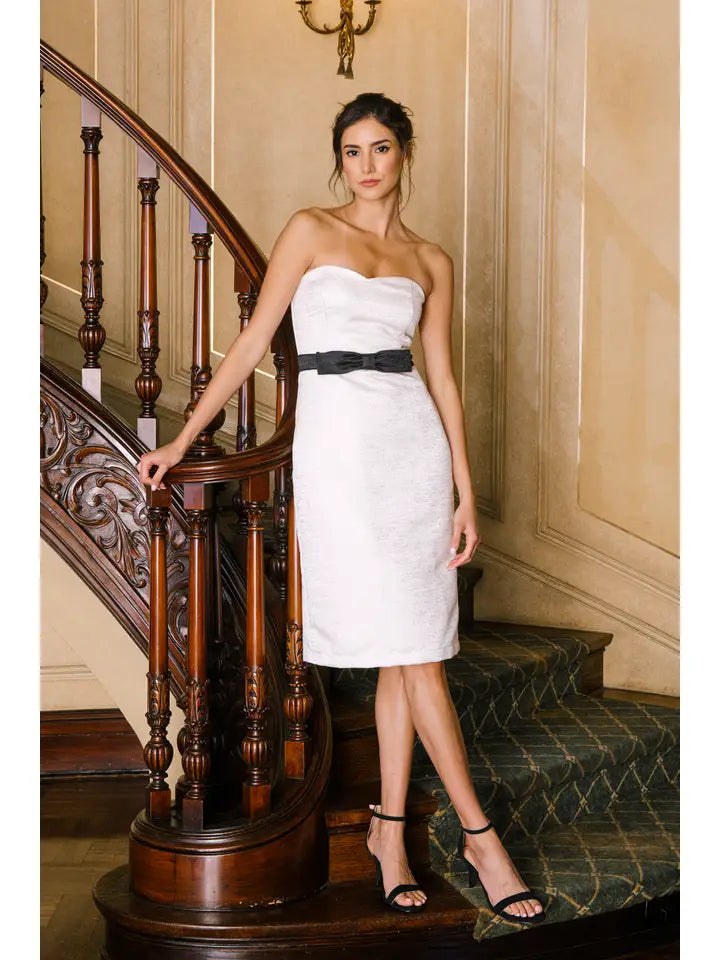 *Classy Textured Pattern Midi Dress