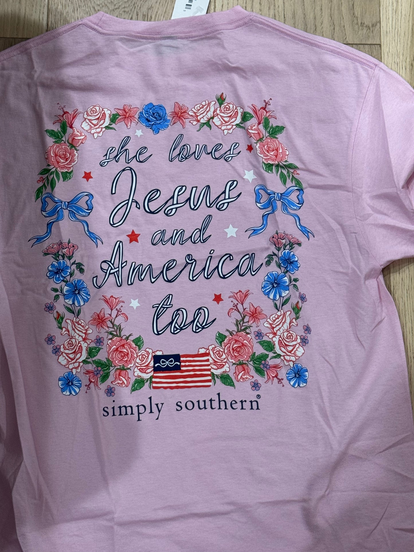 She Loves Jesus and America Graphic Tee
