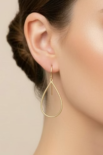 *GOLD TEARDROP EARRING