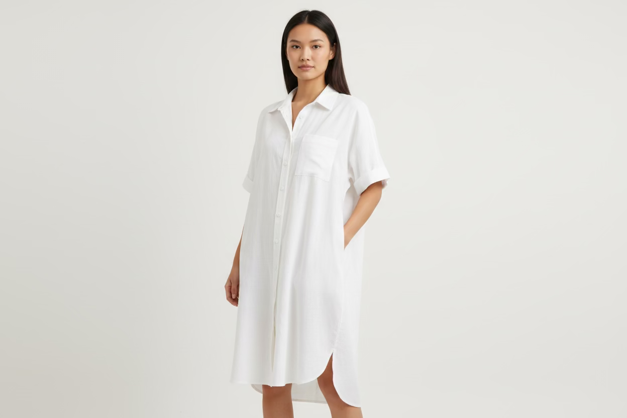 SHIRT MINI DRESS WITH CUFF DETAIL