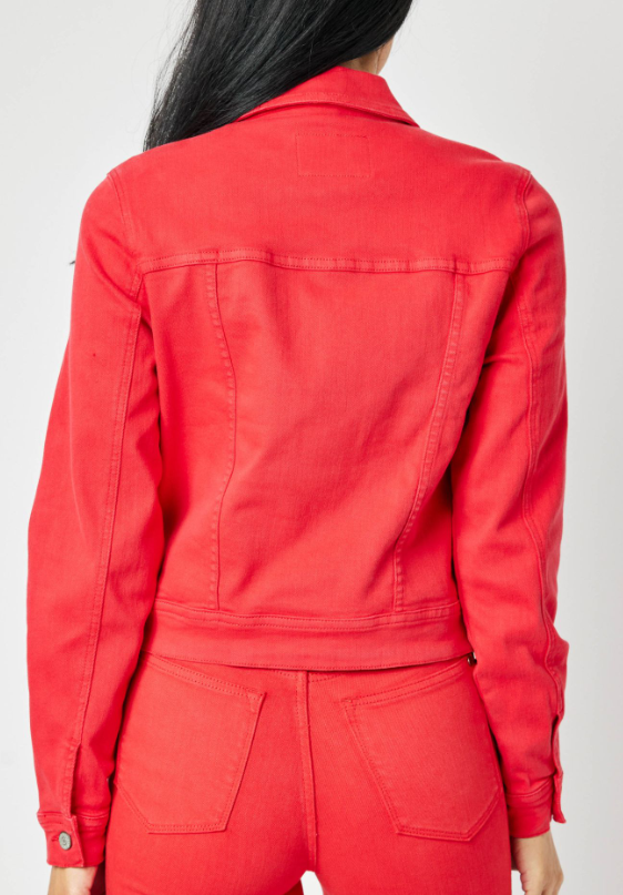 *Judy Blue Curvy Red Denim Jacket