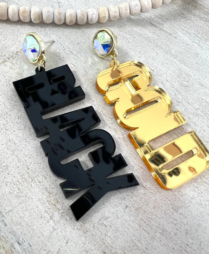 *Game Day Custom Acrylics Black and Gold