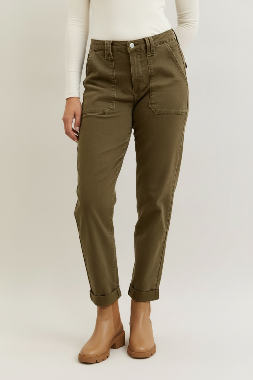 Judy Blue Aurora Weekender Garment Dyed Cuffed