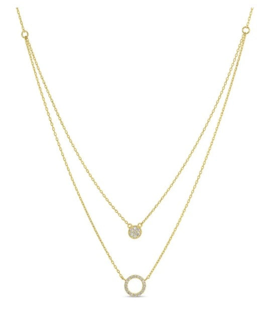 Round Pavé Double Appeal Necklace