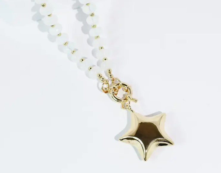 Pearl Puff Star Necklace