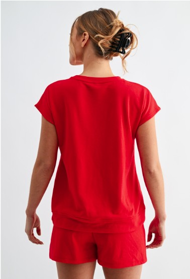 Offset French Terry Core Comfort Set - Ruby Red