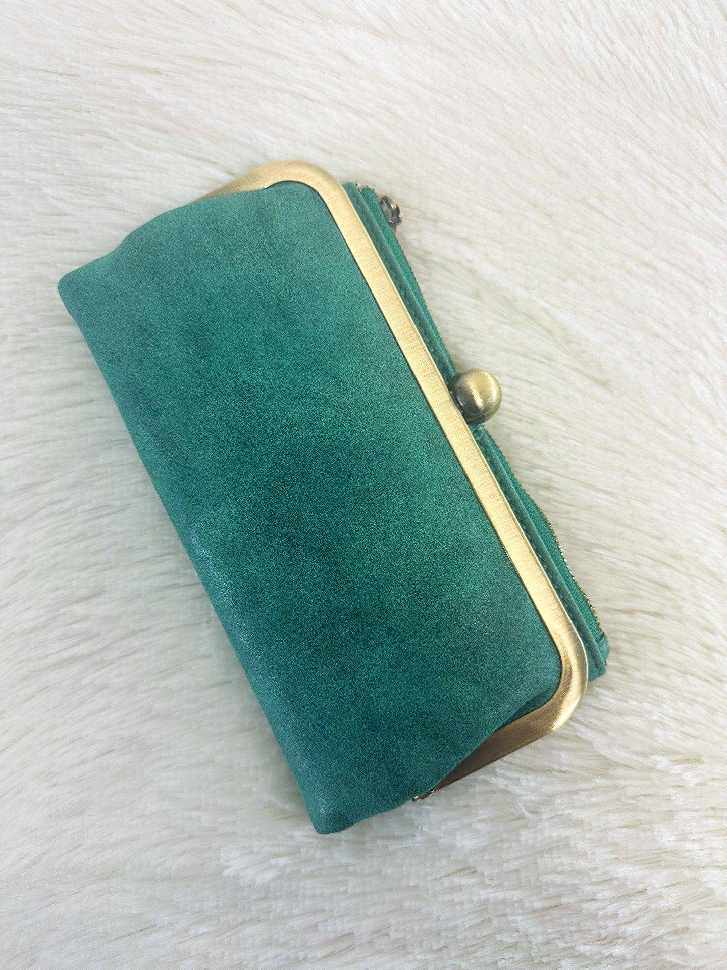*BP207 Grace Crossbody Clutch Wallet - Pearl Emerald