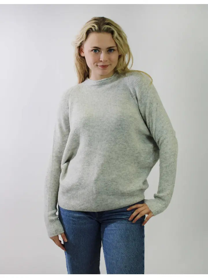 *SANDRA DOLMAN SLEEVE SWEATER - CLOUD GREY