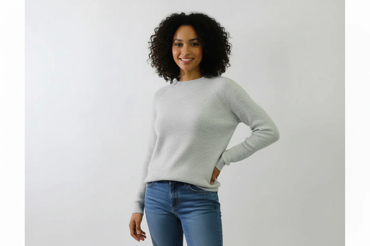 *SANDRA DOLMAN SLEEVE SWEATER - CLOUD GREY