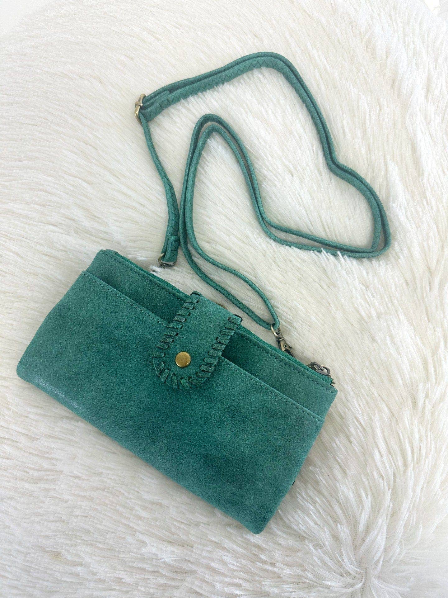 *BP207 Grace Crossbody Clutch Wallet - Pearl Emerald