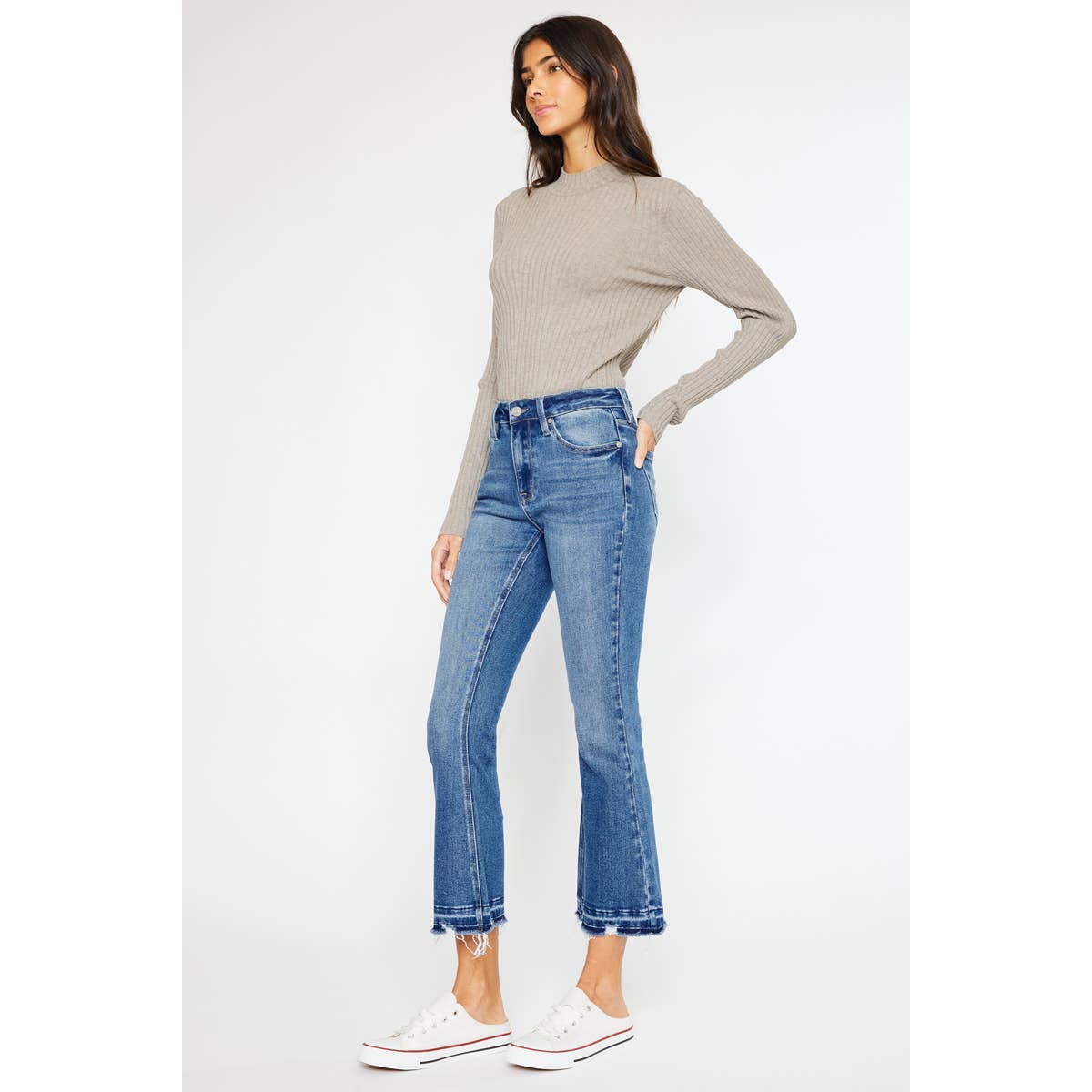 *KANCAN HIGH RISE CROP BOOTCUT MEDIUM WASH
