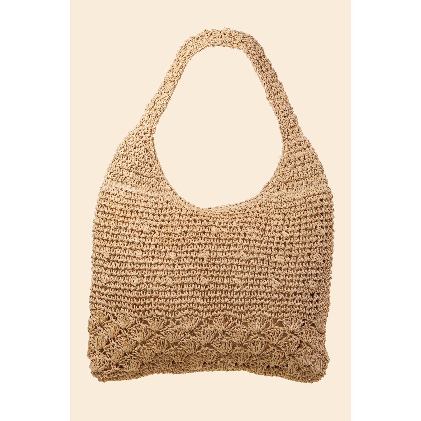 *Straw Knitted Handle Body Tote Bag