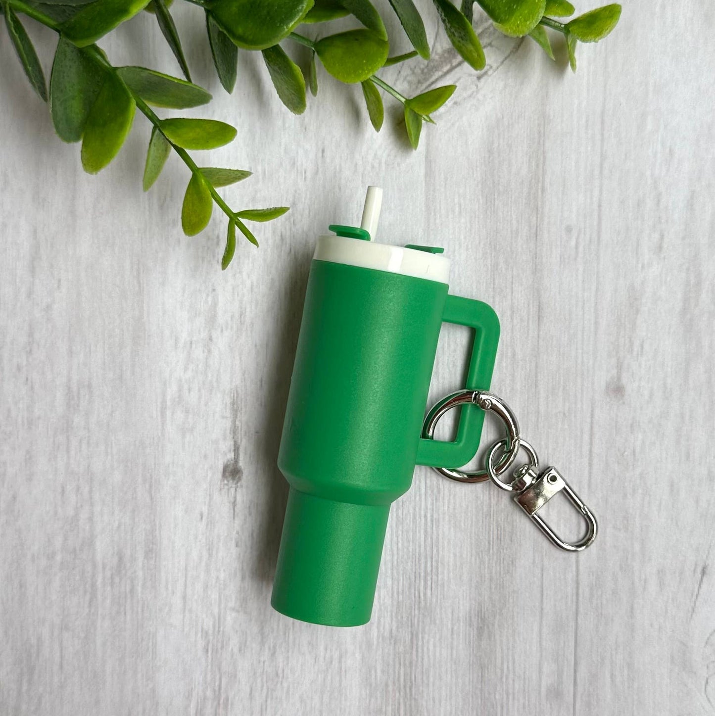 *Mini Tumbler Keychain Carry Storage Container Green