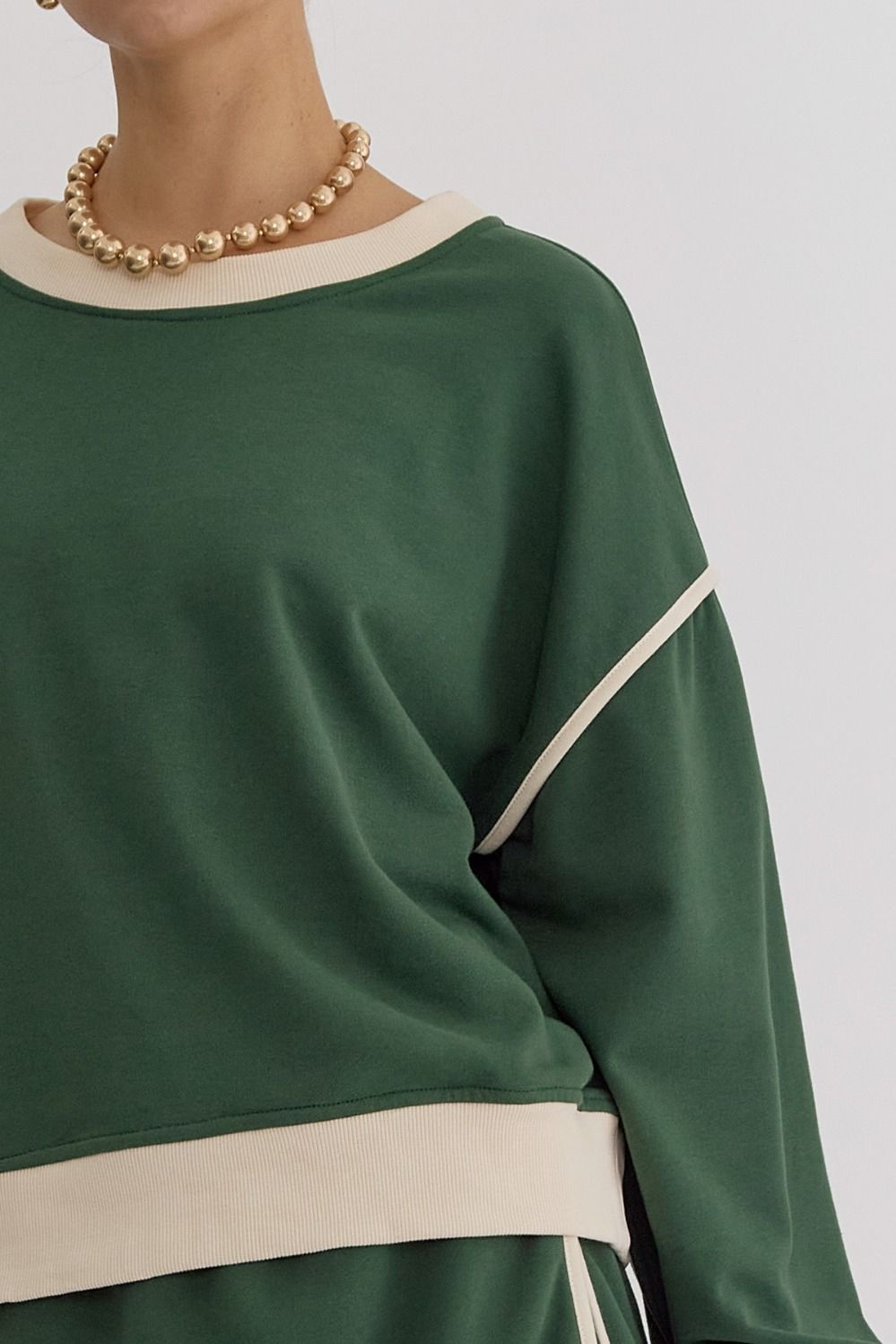 *Lightweight Long Sleeve Hunter Green Top and High waisted Skort Set