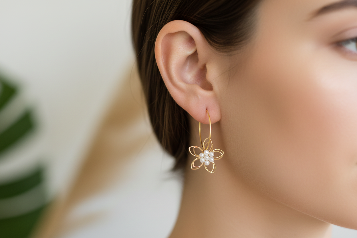 *FLOWER PEARLS EARRINGS