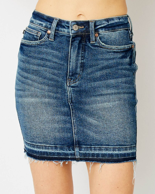 *JUDY BLUE - HIGH WAISTED TUMMY CONTROL RELEASE HIM SKIRT