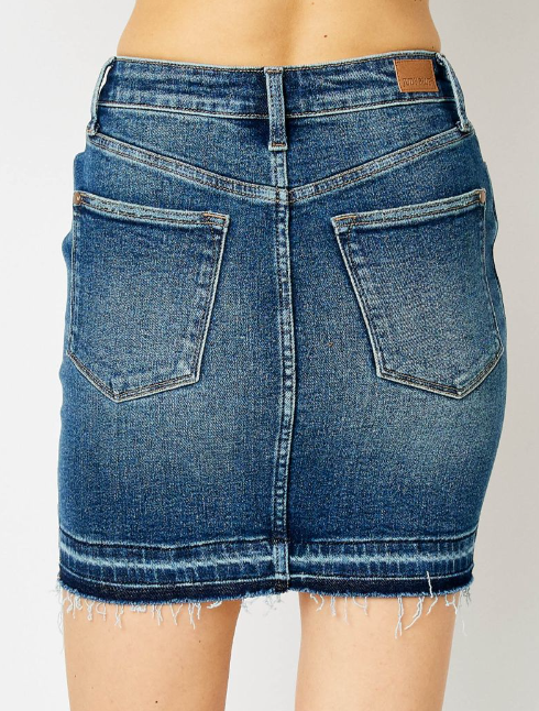 *JUDY BLUE - HIGH WAISTED TUMMY CONTROL RELEASE HIM SKIRT