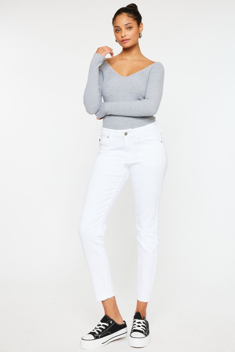 *KANCAN NON DISTRESSED MID RISE ANKLE SKINNY JEAN