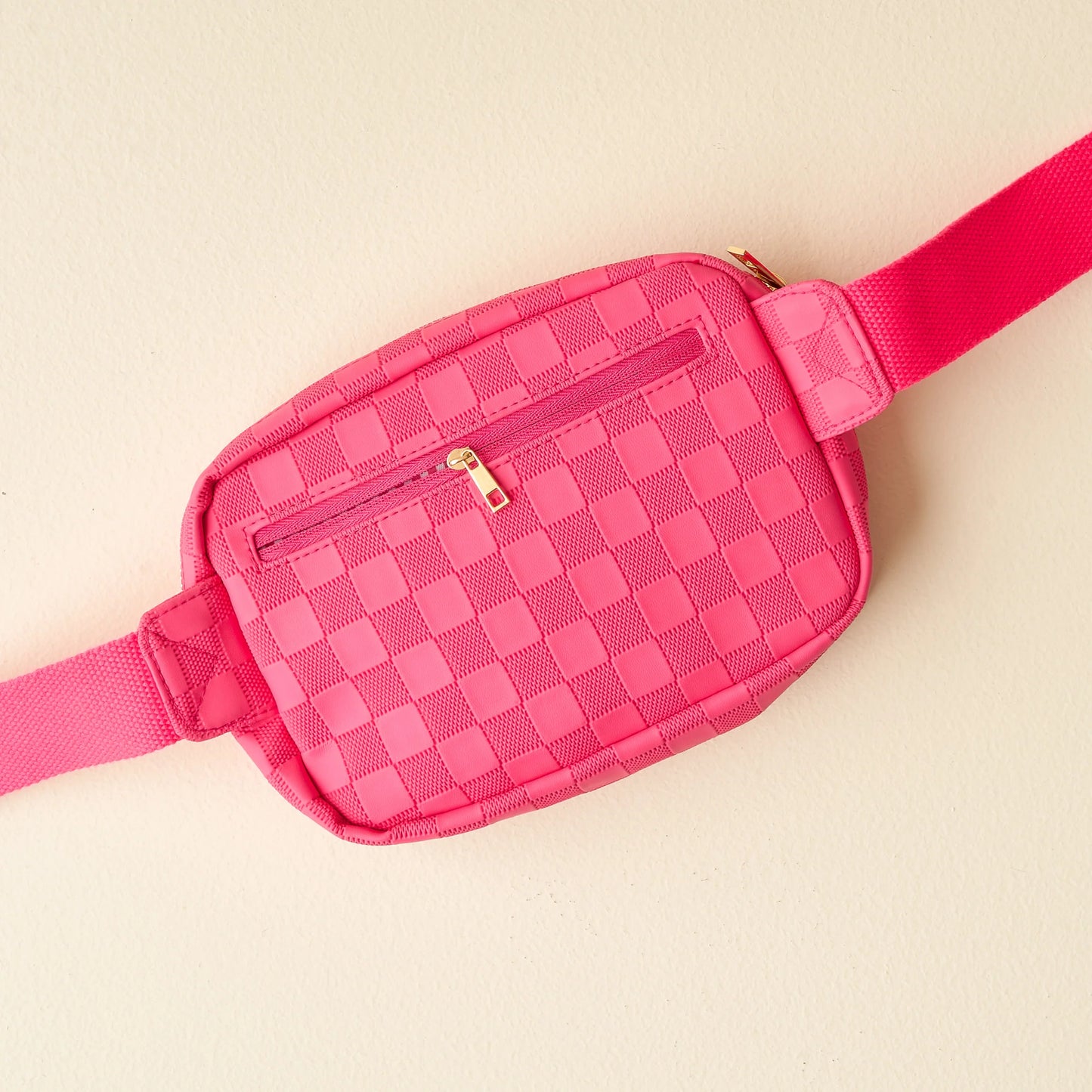 *Urban Check Belt Bag - Hot Pink