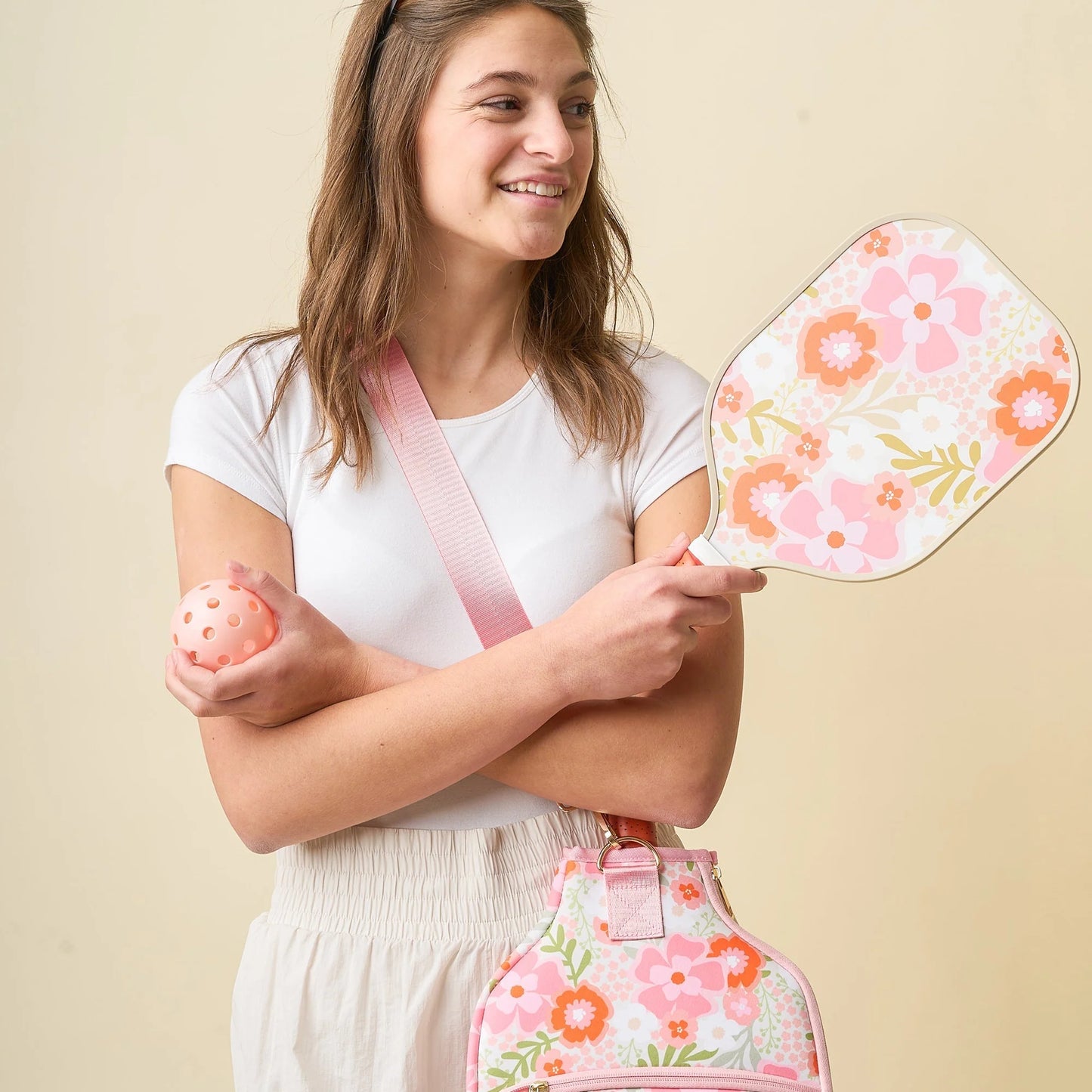 *Pickleball Paddle Case - Beyond Blooms Pink Orange