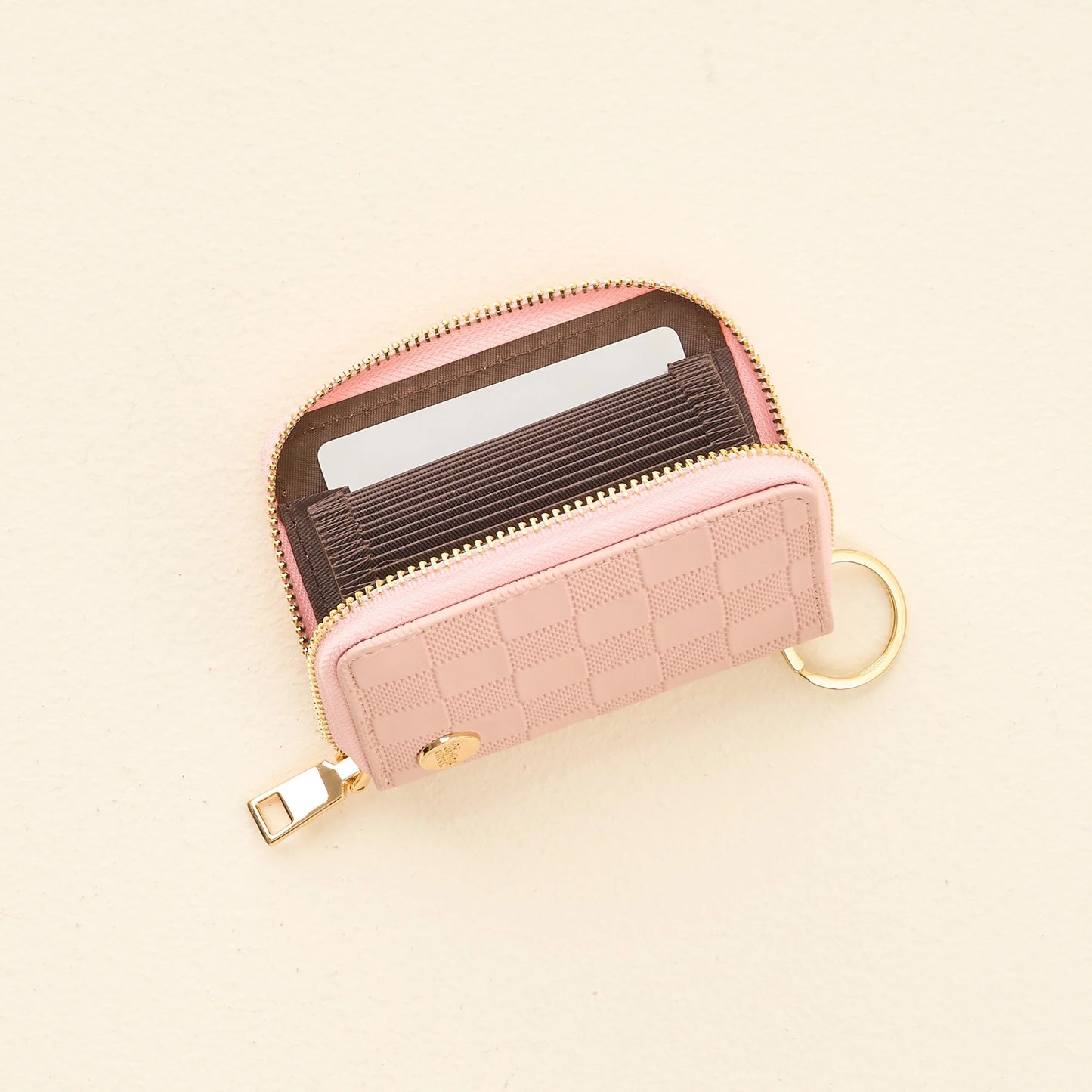 *Check Zip Around Wallet - Blush
