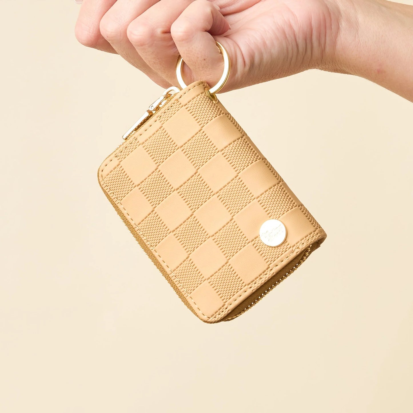 *Check Zip Around Wallet - Tan