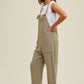 LINEN OVERALL WITH POCKETS - OLIVE