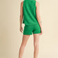 TWO PIECE TANK AND SHORTS SWEATER SET - GREEN