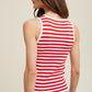 MULTI-STRIPED SWEATER TANK - WHITE/RED